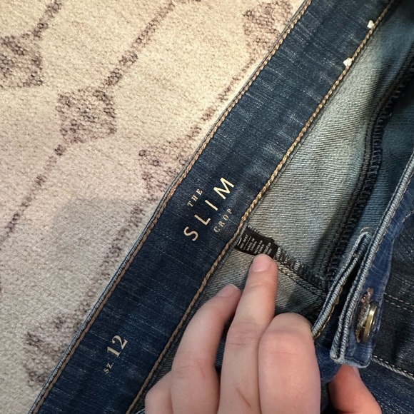 White House black market the slim crop ankle glitter printed jeans size 12 - Picture 3 of 4